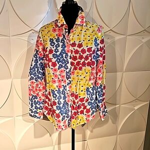 M Taablots Cotton Multi Color Floral Prrint Shirt